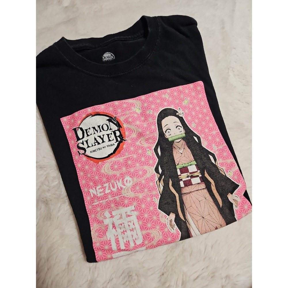 Demon Slayer Nezuko Anime Graphic Tee Black Short Sleeve Men's Size Small